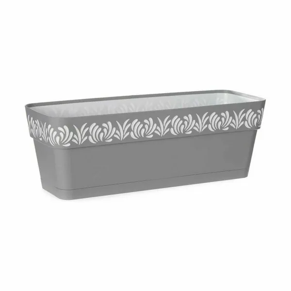 Balkona Puķu Kaste Stefanplast Gaia Pelēks Plastmasa 49,5 x 17 x 19 cm (12 gb.)