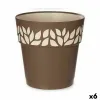 Vazonas su automatiniu drėkinimu Stefanplast Cloe Ruda Plastmasinis 25 x 25 x 25 cm (6 vnt.)