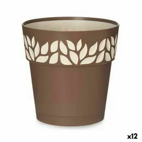 Vazonas su automatiniu drėkinimu Stefanplast Cloe Ruda Plastmasinis 19 x 19 x 19 cm (12 vnt.)