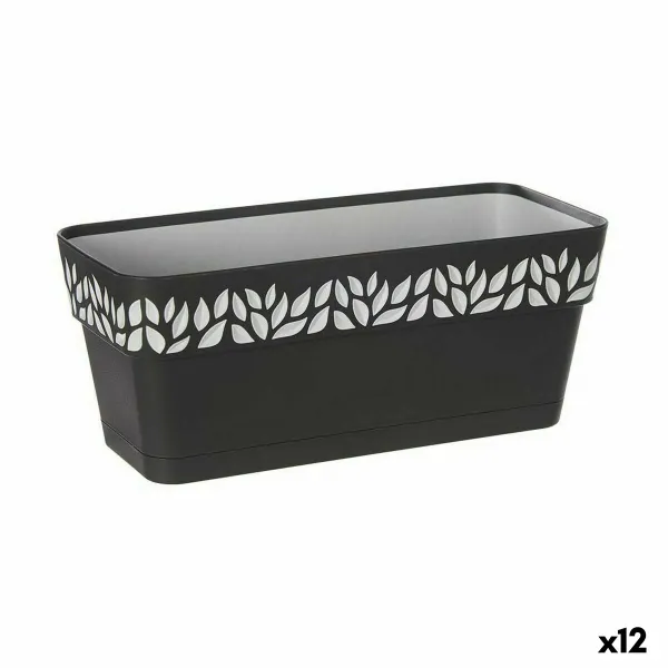 Balkona Puķu Kaste Stefanplast Cloe Antracīts Plastmasa 13,3 x 12,3 x 29,3 cm (12 gb.)