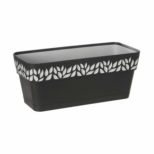 Kukkalaatikko Stefanplast Cloe Antrasiitinharmaa Muovinen 13,3 x 12,3 x 29,3 cm (12 osaa)
