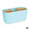 Держатель для зубной щетки Berilo Синий Бамбук полипропилен 21 x 10 x 9 cm (6 штук)