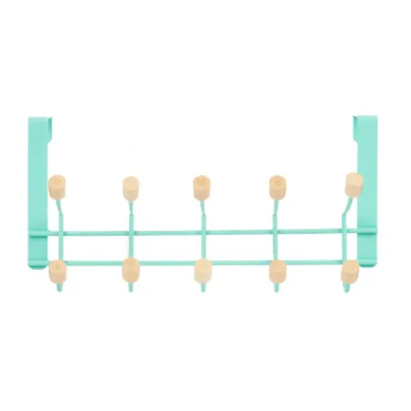 Door Coat Rack Berilo Green Wood Metal 35 x 17 x 15 cm (6 Units)