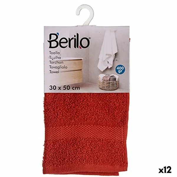 Vannas dvielis Berilo Ķieģelis 80 % kokvilnas 20 % Poliesters 30 x 50 cm (12 gb.)