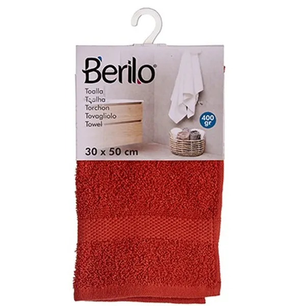 Vannas dvielis Berilo Ķieģelis 80 % kokvilnas 20 % Poliesters 30 x 50 cm (12 gb.)