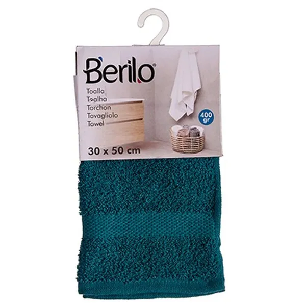 Kylpypyyhe Berilo Sininen 80 % puuvillaa 20 % Polyesteri 30 x 50 cm 30 x 50 x 0,2 cm 25 x 1,5 x 15 cm (12 osaa)