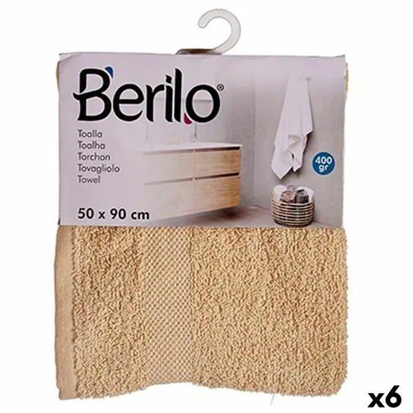 Vannas dvielis Berilo Krēmkrāsa 80 % kokvilnas 20 % Poliesters 50 x 90 cm 52 x 0,2 x 90 cm 25 x 3 x 22 cm 23 x 26 x 3 cm (6 gb.)