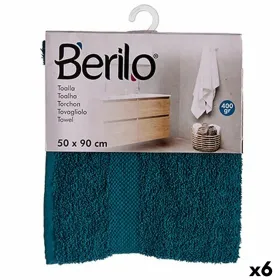 Vannas dvielis Berilo Zils 80 % kokvilnas 20 % Poliesters 50 x 90 cm 50 x 3 x 22 cm 50 x 90 x 0,2 cm (6 gb.)