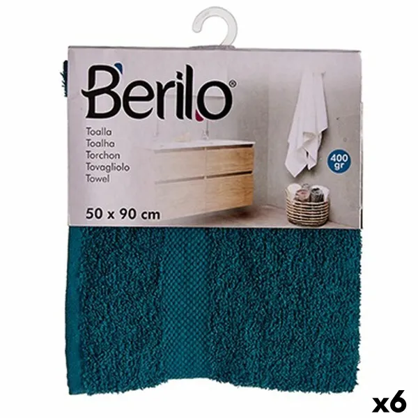 Kylpypyyhe Berilo Sininen 80 % puuvillaa 20 % Polyesteri 50 x 90 cm 50 x 3 x 22 cm 50 x 90 x 0,2 cm (6 osaa)