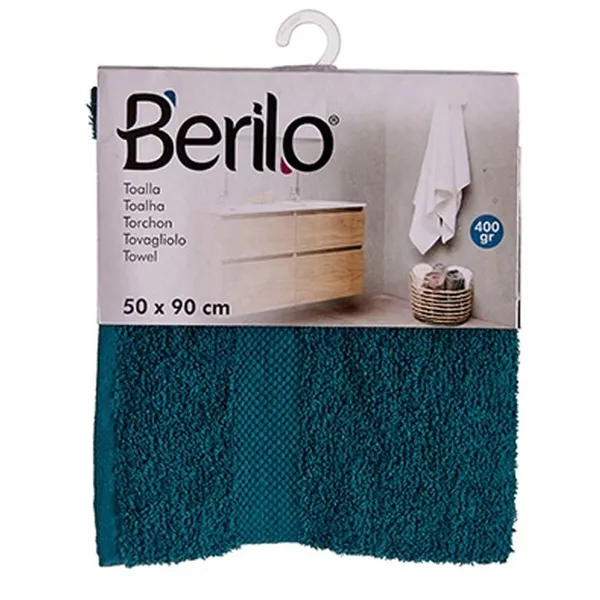 Bath towel Berilo Blue 80 % cotton 20 % Polyester 50 x 90 cm 50 x 3 x 22 cm 50 x 90 x 0,2 cm (6 Units)