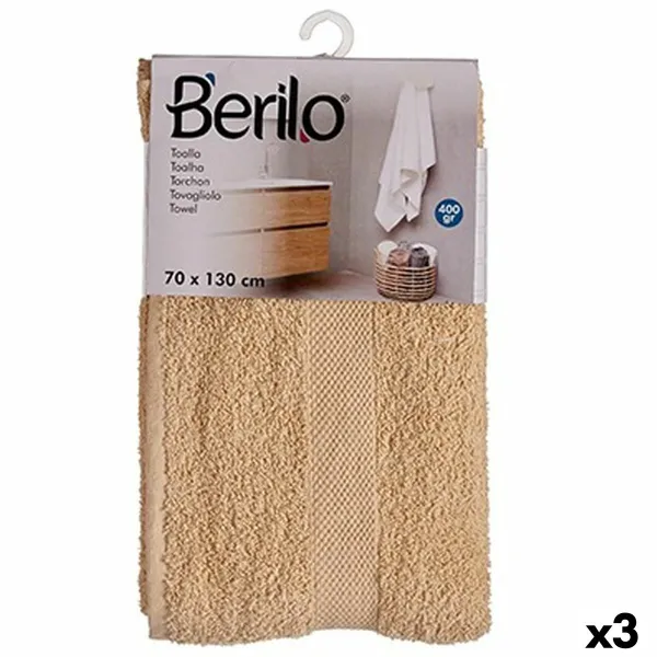 Vonios rankšluostis Berilo Kreminė 80 % medvilnė 20 % Poliesteris 70 x 130 cm 35 x 4 x 20 cm (3 vnt.)
