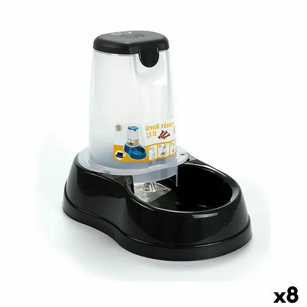 Dog Feeder Stefanplast Anthracite Translucent Plastic 1,5 L 18,5 x 22,5 x 29 cm (8 Units)
