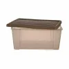 Storage Box with Lid Stefanplast Elegance Brown Translucent Light brown Plastic (6 Units)