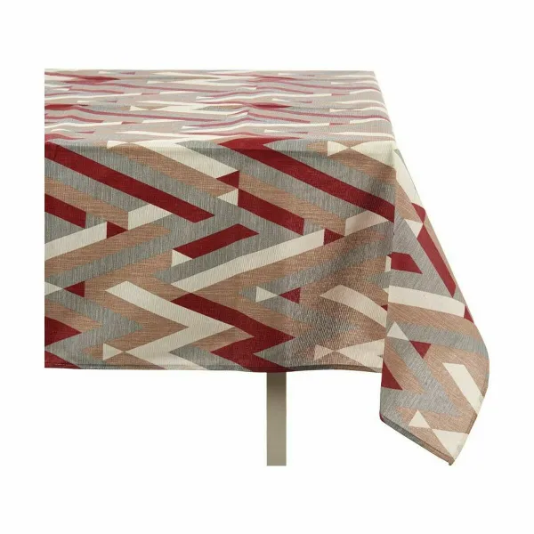 Stain-proof tablecloth Kinvara Grey Maroon Thin canvas Anti-stain Stripes 140 x 180 cm (10 Units)