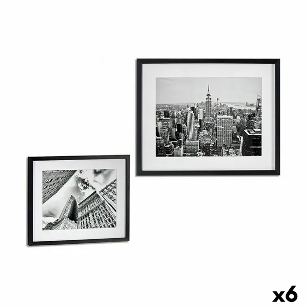 Картина Gift Decor Чёрный Деревянный Cтекло Сооружение 43 x 3 x 53 cm (6 штук)