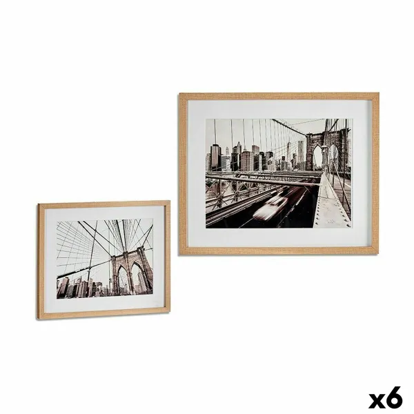 Картина Gift Decor Коричневый Деревянный Cтекло 43 x 3 x 53 cm (6 штук)
