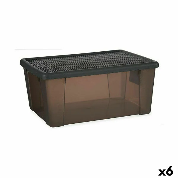Контейнер для хранения с крышкой Stefanplast Elegance Серый Прозрачный Пластик 15 L (6 штук)