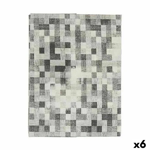 Dėmėms atspari staltiesė Kinvara Pilka Plona drobė Apsauga nuo dėmių Rėmeliai 140 x 180 cm (6 vnt.)
