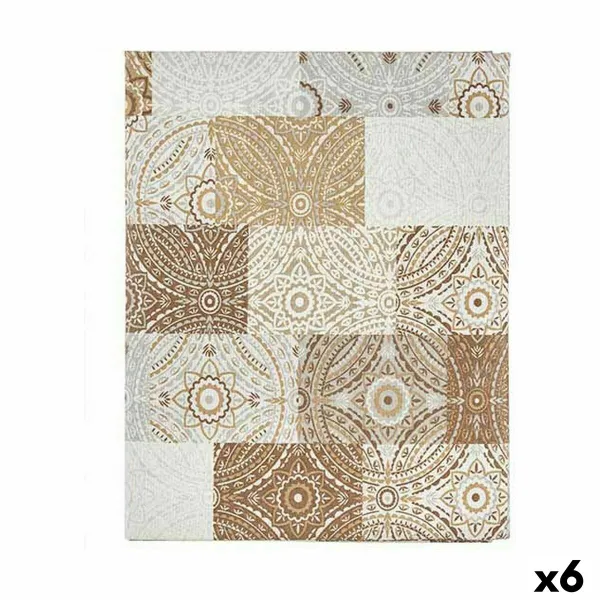 Dėmėms atspari staltiesė Kinvara Rusvai gelsva Plona drobė Apsauga nuo dėmių Plytelė 140 x 180 cm (6 vnt.)