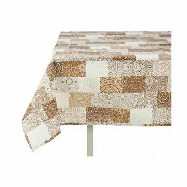 Dėmėms atspari staltiesė Kinvara Rusvai gelsva Plona drobė Apsauga nuo dėmių Plytelė 140 x 180 cm (6 vnt.)