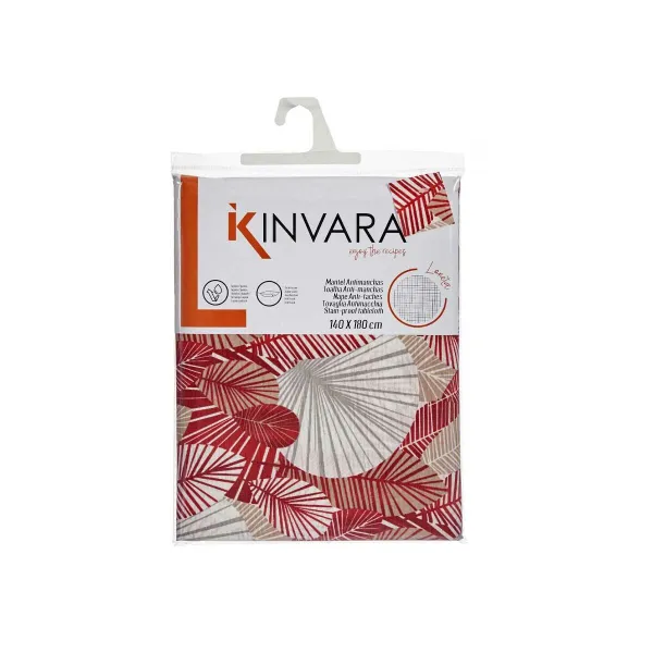 Tahroja estävä pöytäliina Kinvara Beige Punaruskea Paksu canvas Tahroja estävä Levyt 140 x 180 cm (10 osaa)