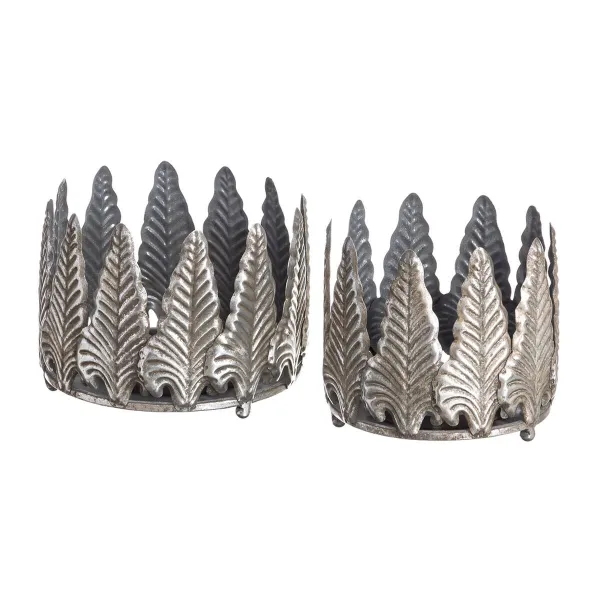 Svečturis Sudrabains Dzelzs 20,5 x 20,5 x 16 cm (2 gb.)