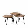 3 galdu komplekts Melns Dabisks 50 x 50 x 45 cm