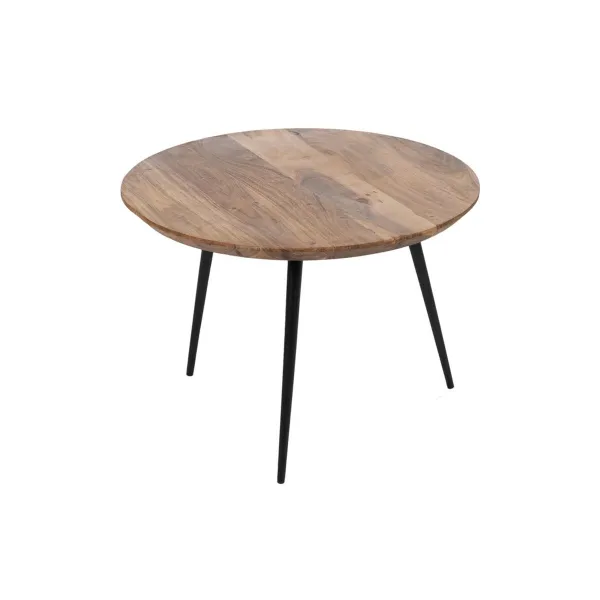 Set of 3 tables Black Natural 50 x 50 x 45 cm