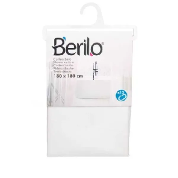 Suihkuverho Berilo Valkoinen Polyetyleeni EVA 180 x 180 cm 20,5 x 34 x 2 cm (12 osaa)