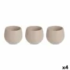 Set of pots Ibergarden Taupe Plastic 16,5 x 16,5 x 14,5 cm 51,5 x 14,5 x 16,5 cm (4 Units)