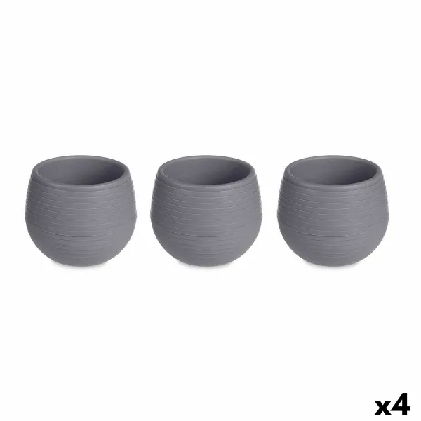 Набор горшков Ibergarden Антрацитный Пластик 16,5 x 16,5 x 14,5 cm 51,5 x 14,5 x 16,5 cm (4 штук)