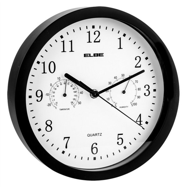 Wall Clock ELBE RP-1005-N White/Black