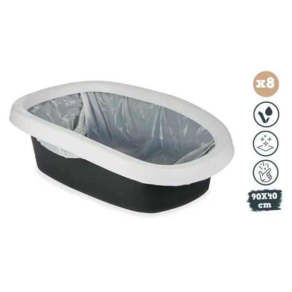 Roskapussit Mascow Valkoinen Polyetyleeni 90 x 40 cm 5,5 x 5,5 x 14,5 cm Hiekkalaatikko (8 osaa)