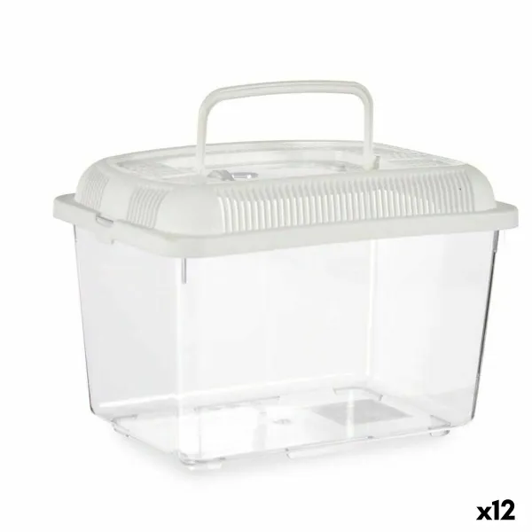 Fish tank Mascow White Plastic 3 L 17 x 16 x 24 cm With handle Medium (12 Units)
