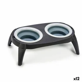 Mājdzīvnieku barības trauciņš Mascow Melns Silikona Plastmasa Locīšana 9 x 39 x 9 cm (12 gb.)
