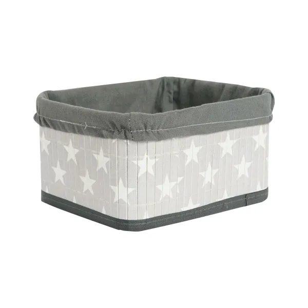 Krepšelio rinkinys DKD Home Decor Balta Pilka Bambukas Medžio MDF Žvaigždės 51 x 35 x 33 cm