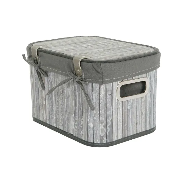 Набор корзин DKD Home Decor Белый Серый Бамбук Деревянный MDF 51 x 35 x 33 cm