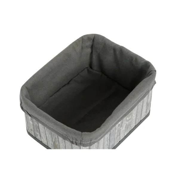 Korisetti DKD Home Decor Valkoinen Harmaa Bambu Puu MDF 51 x 35 x 33 cm