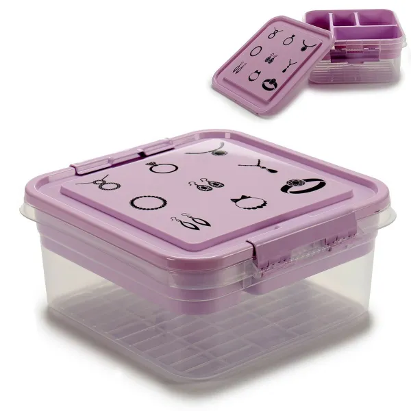 Lādīte Gondol Violets Caurspīdīgs Plastmasa 24,5 x 11,5 x 26 cm (12 gb.)
