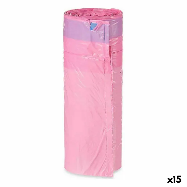 Rubbish Bags Pink Polyethylene 30 L Perfumed Self-closing 15 Units