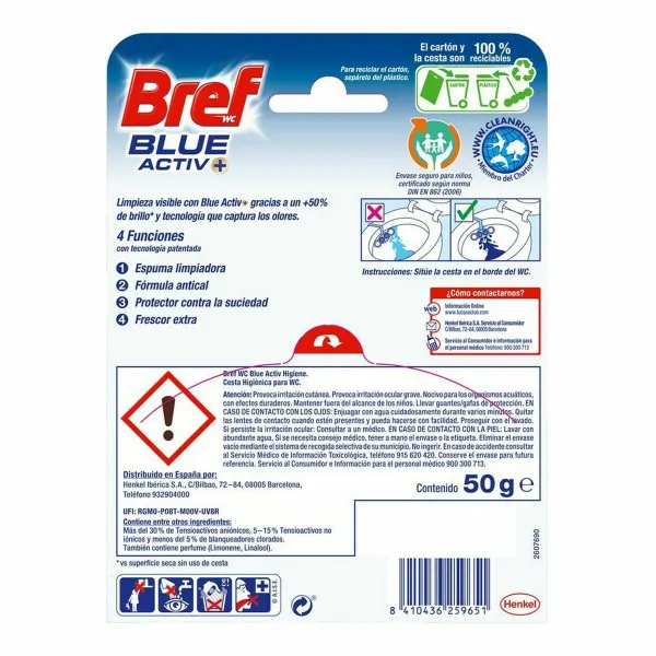 Освежитель для туалета Bref Blue Activ Aqua Рекламный материал на дверь 125 ml