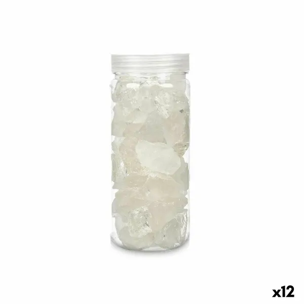 Koristeelliset kivet Gift Decor Valkoinen 600 g Kvartsi (12 osaa)