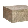 Set of Stackable Organising Boxes Pincello Black Cardboard Stripes (2 Units)