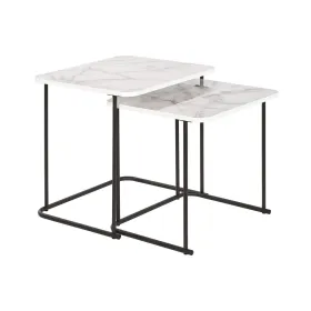 2 tooli komplekt DKD Home Decor Valge Must 51 x 43 x 49 cm