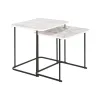Dviejų staliukų rinkinys DKD Home Decor Balta Juoda 51 x 43 x 49 cm