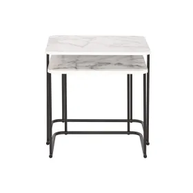 2 tooli komplekt DKD Home Decor Valge Must 51 x 43 x 49 cm