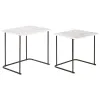 Dviejų staliukų rinkinys DKD Home Decor Balta Juoda 51 x 43 x 49 cm