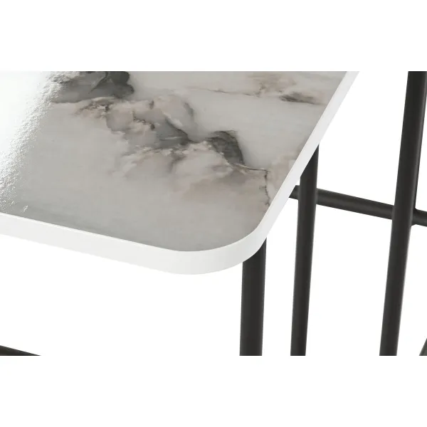 Dviejų staliukų rinkinys DKD Home Decor Balta Juoda 51 x 43 x 49 cm
