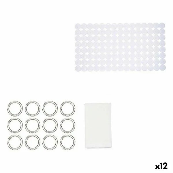 Dušas Komplekts Berilo Balts PVC Polietilēns EVA 28 x 42 x 6 cm (12 gb.)