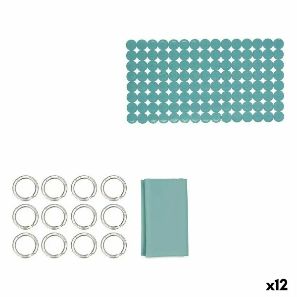 Vonios rinkinys Berilo Žalia PVC Polietilenas EVA 28 x 42 x 6 cm (12 vnt.)